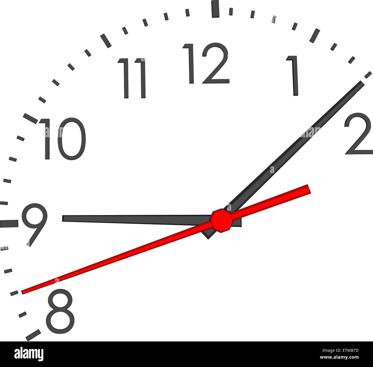 Clock face with red second hand Stock Vector Image & Art Alamy