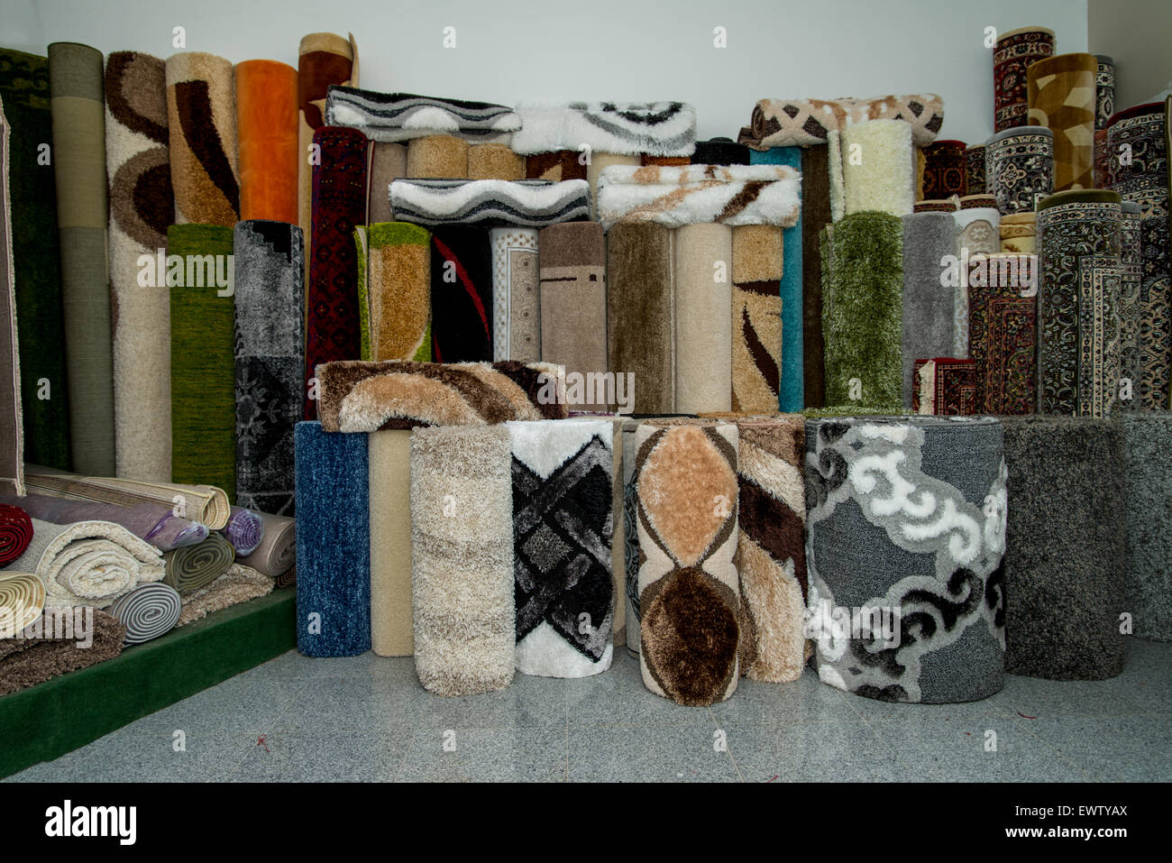 Stack Of Rugs Stock Photo Alamy
