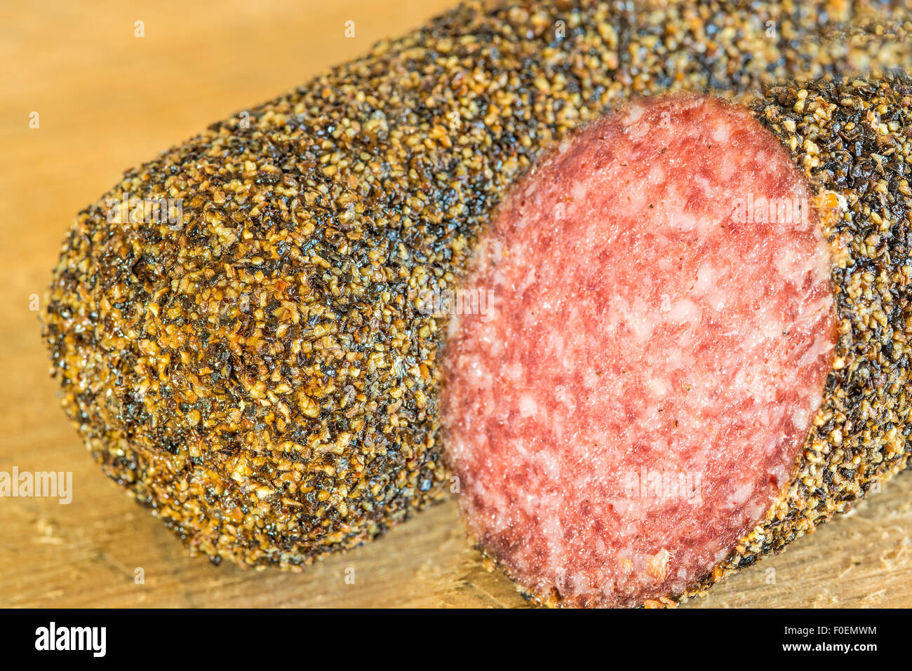 salami with pepper Stock Photo Alamy