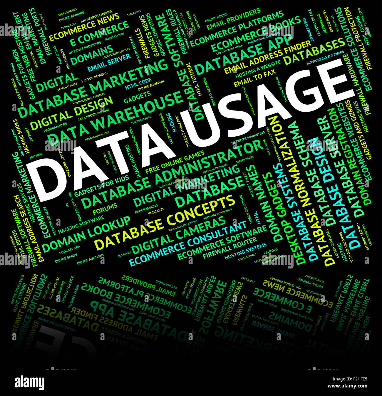 Data Usage Showing Use Used And Knowledge Stock Photo Alamy