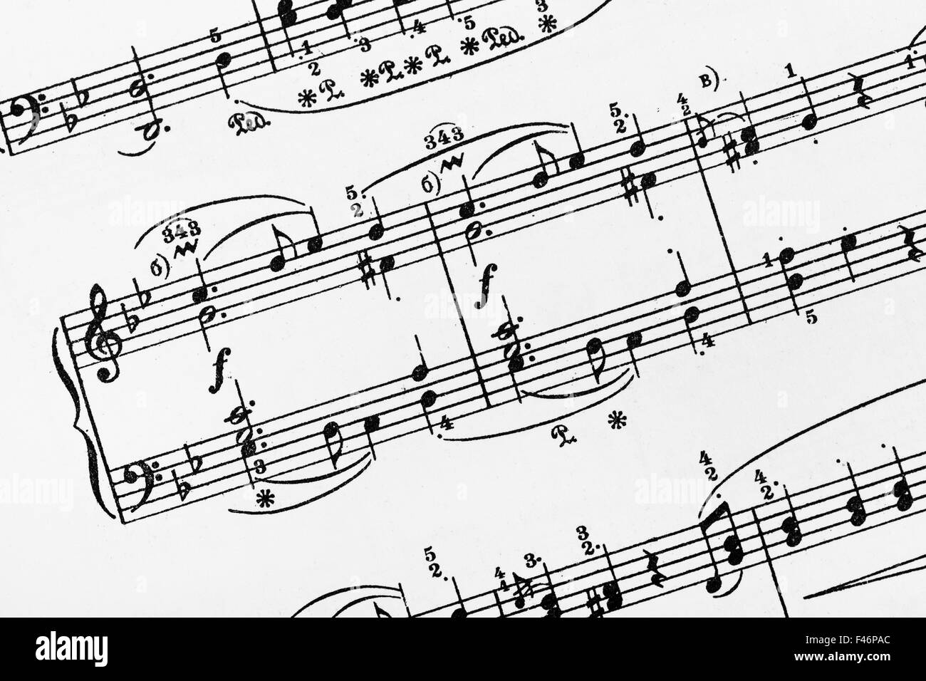 Old piano sheet music Black and White Stock Photos & Images Alamy