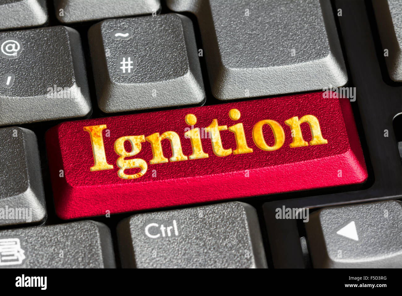 Ignition button on a computer keyboard Stock Photo - Alamy