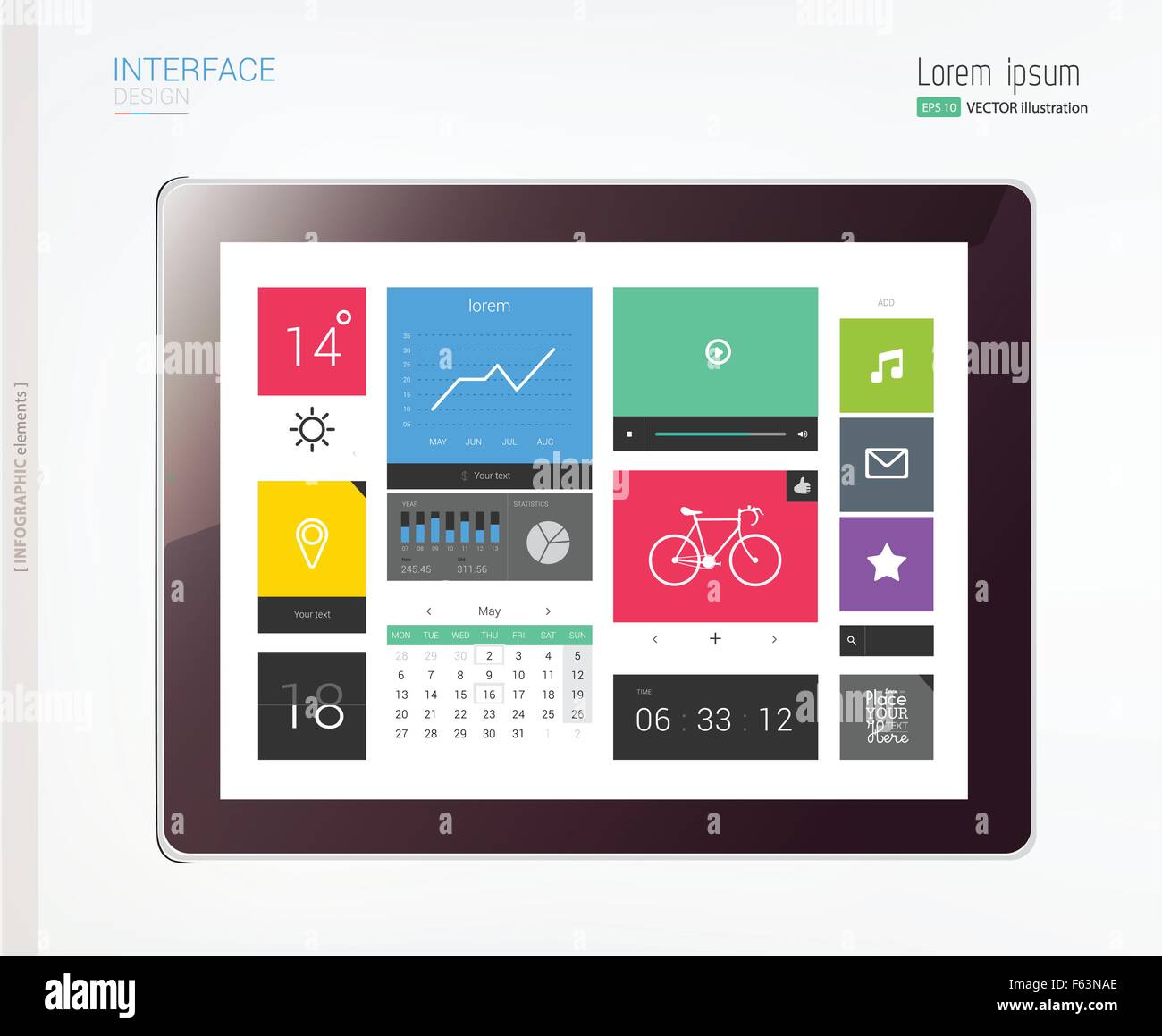 Tablet with interface template Stock Vector Image & Art Alamy