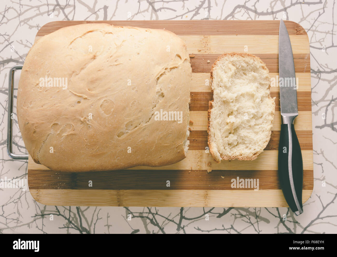 Bread And Knife Stock Photo Alamy