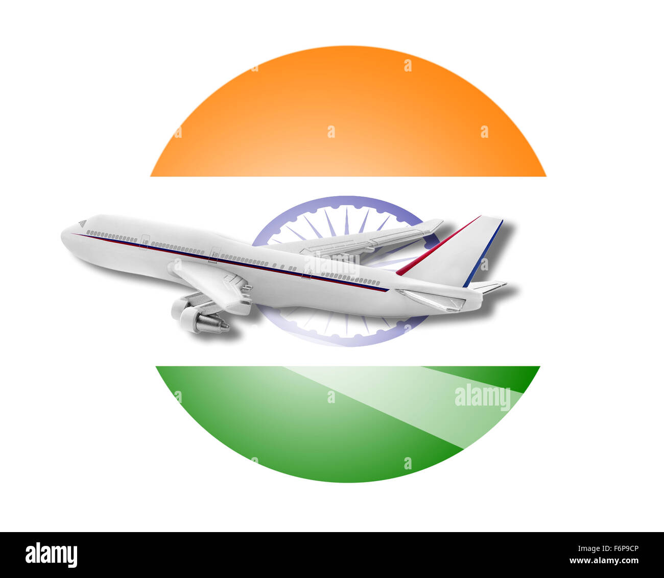 Plane and India flag Stock Photo Alamy