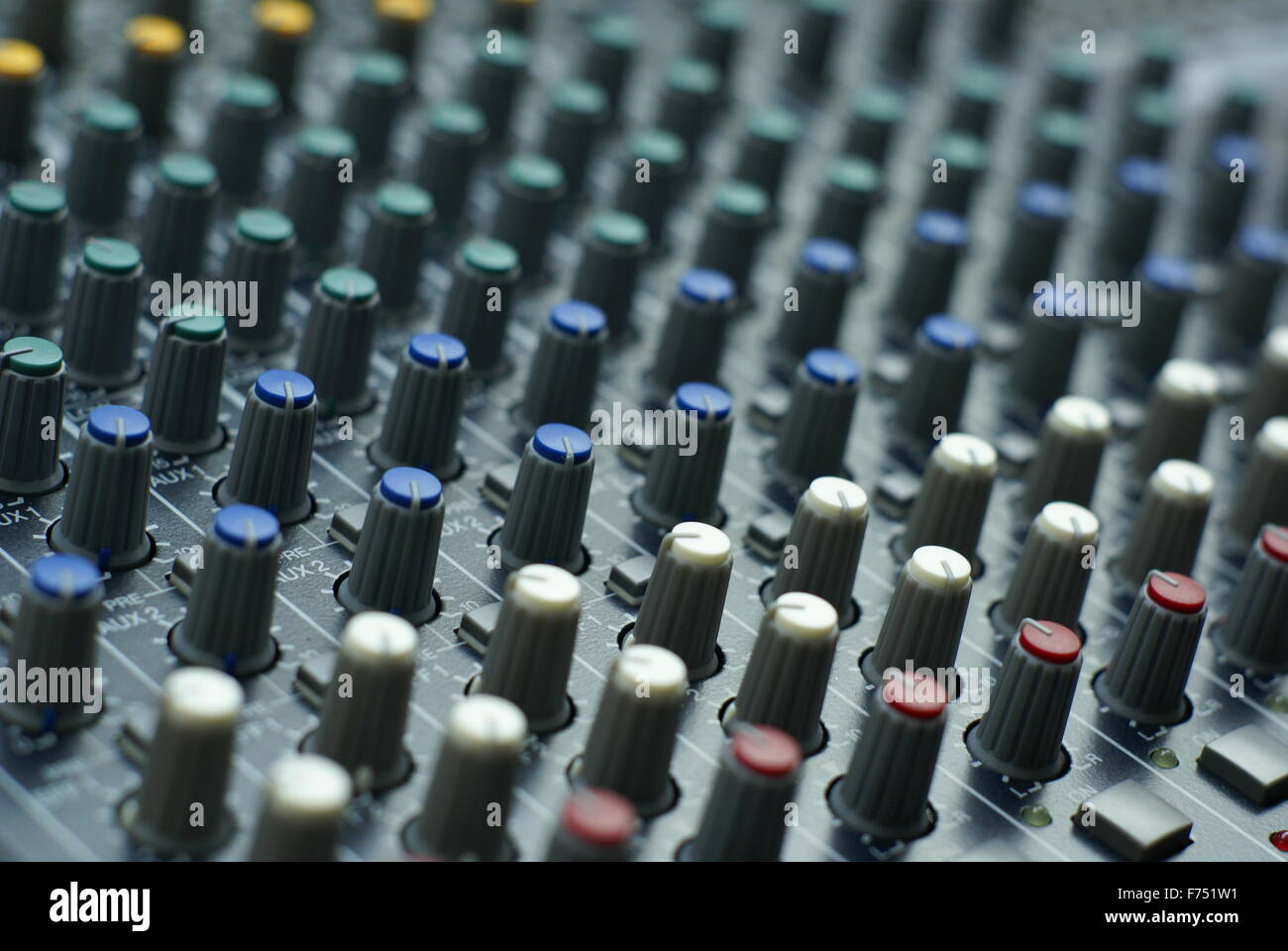Audio mixer console with knobs Stock Photo Alamy