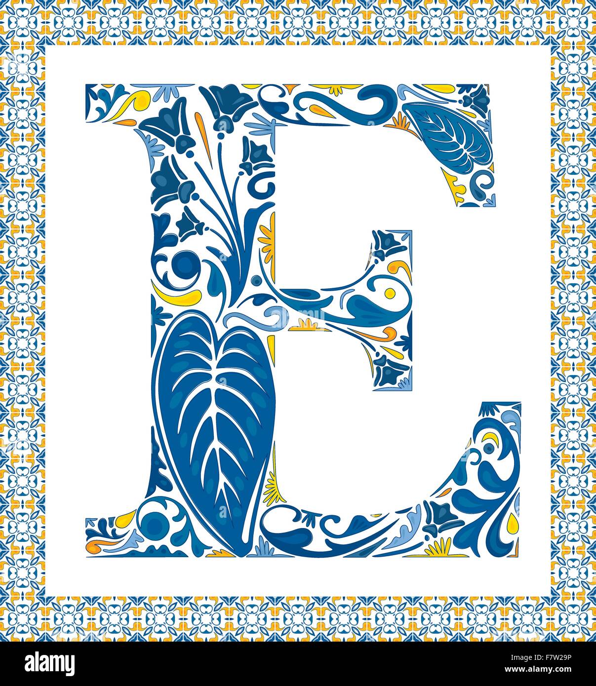 Blue letter E Stock Vector Image & Art Alamy