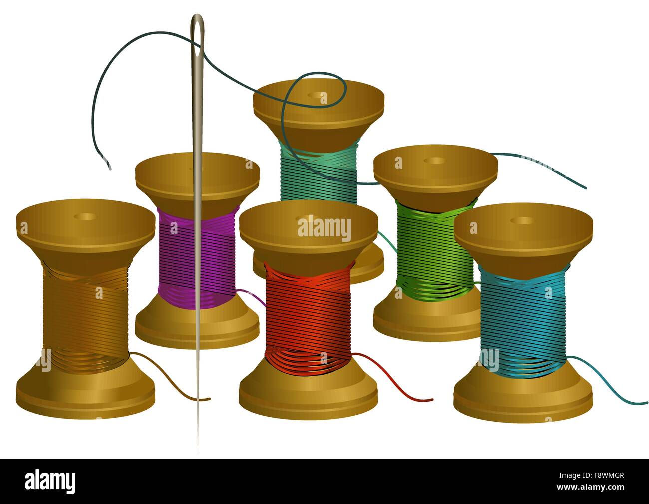 thread and needle Stock Vector Image & Art Alamy