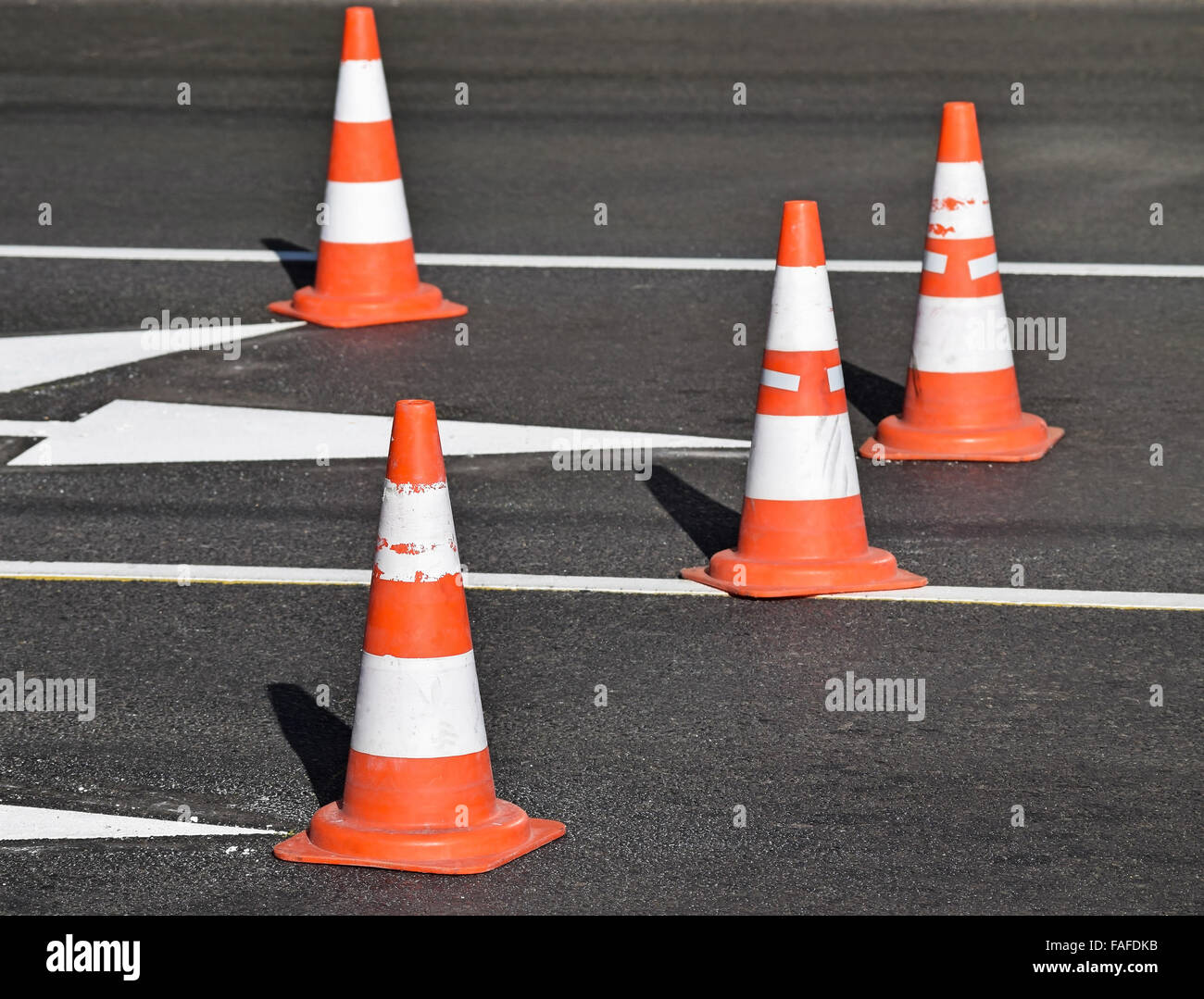 Traffic cones on the street Stock Photo Alamy
