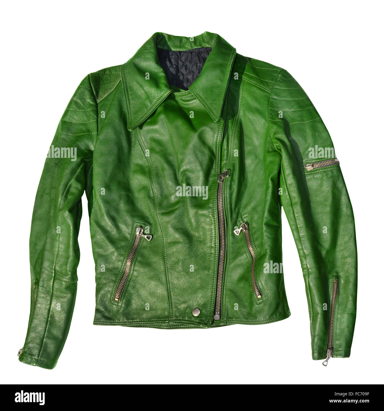 Green leather jacket Stock Photo Alamy