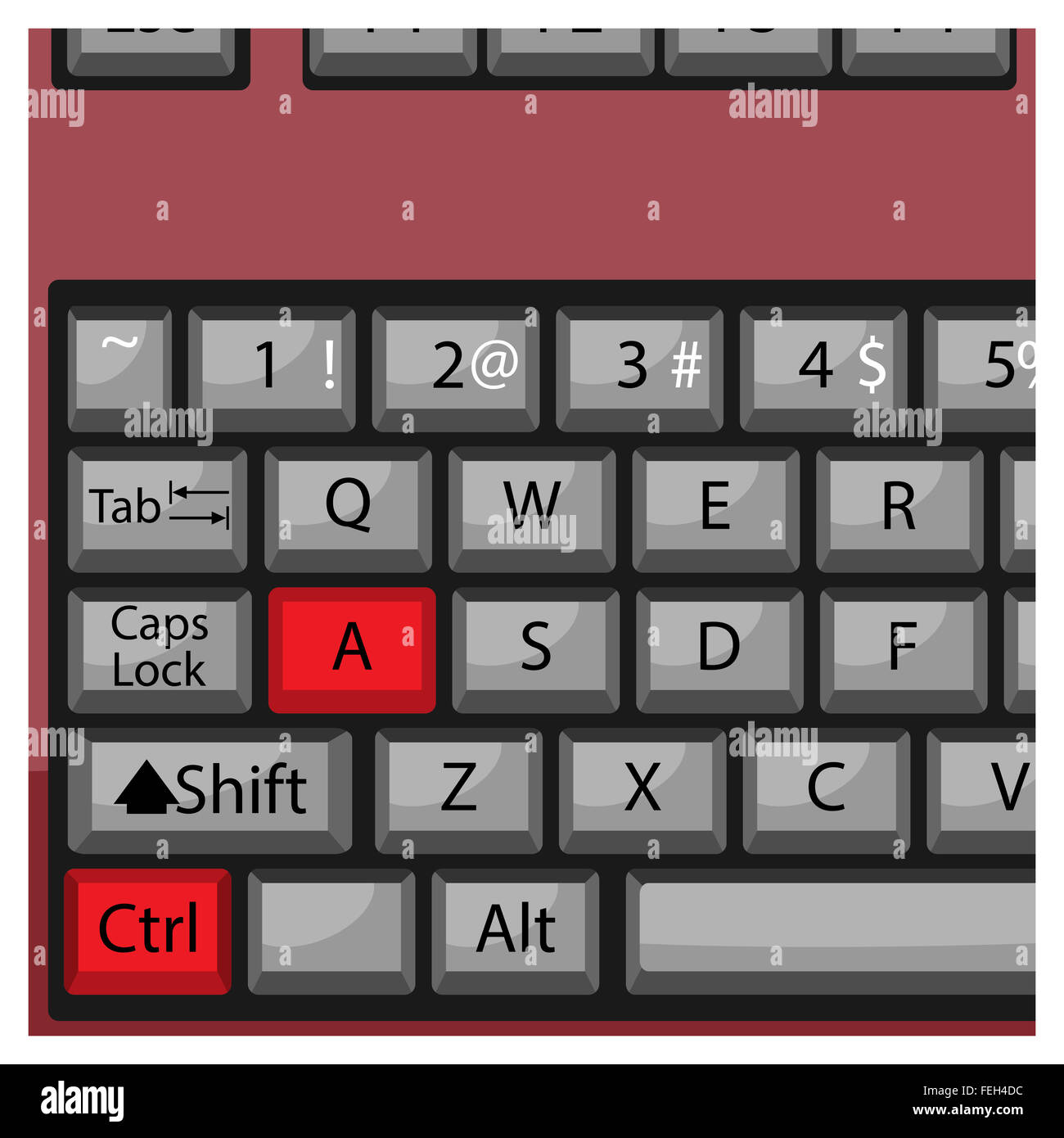 Combination keyboard ctrl A. Computer combination key, control button