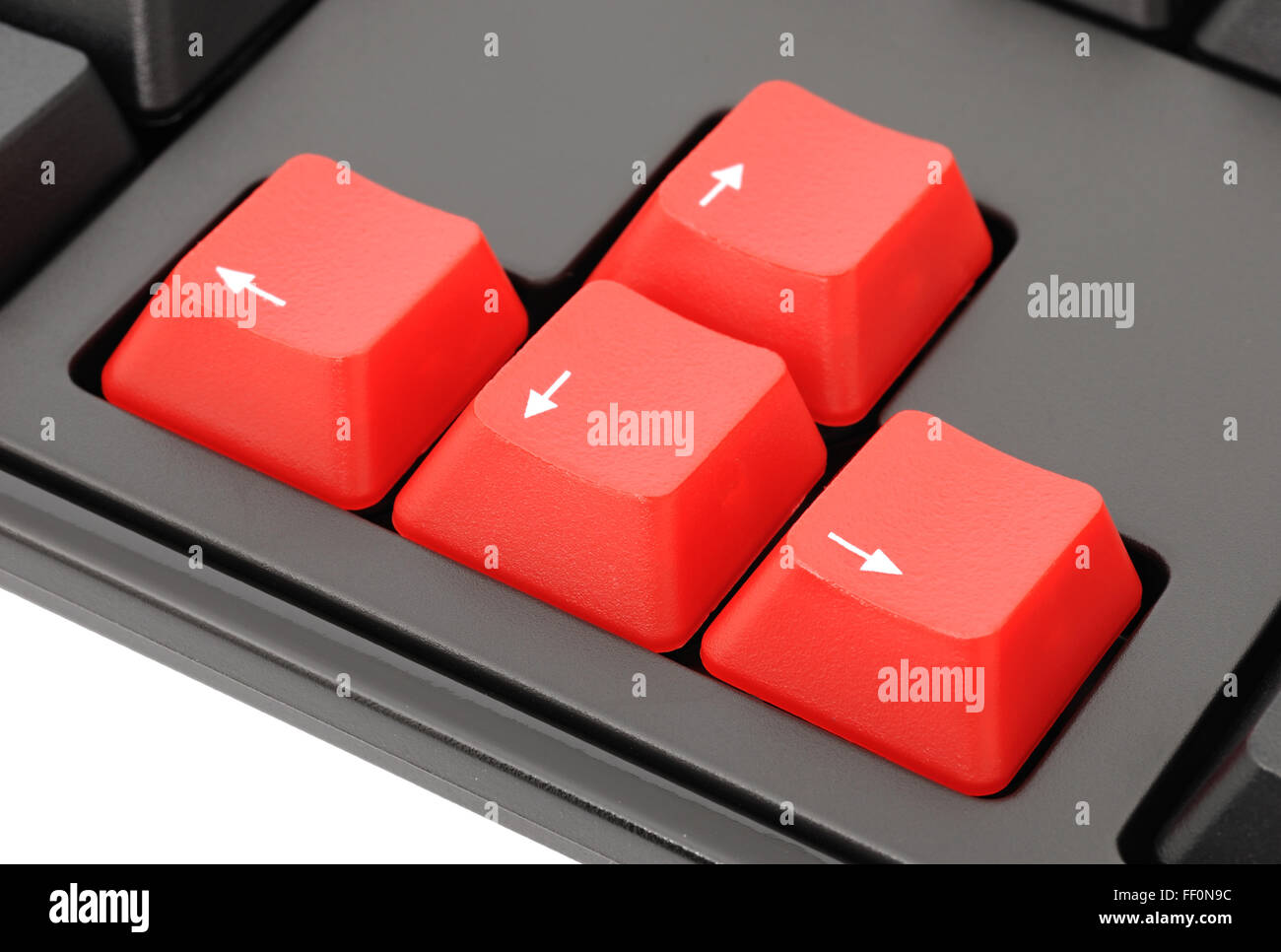 Red arrow keys on a computer keyboard. Navigation keys Stock Photo Alamy