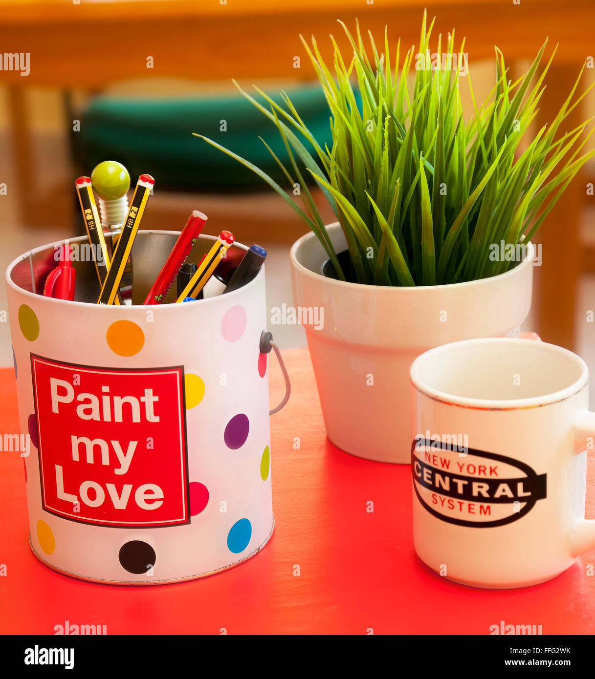 Green plant and objects Stock Photo Alamy