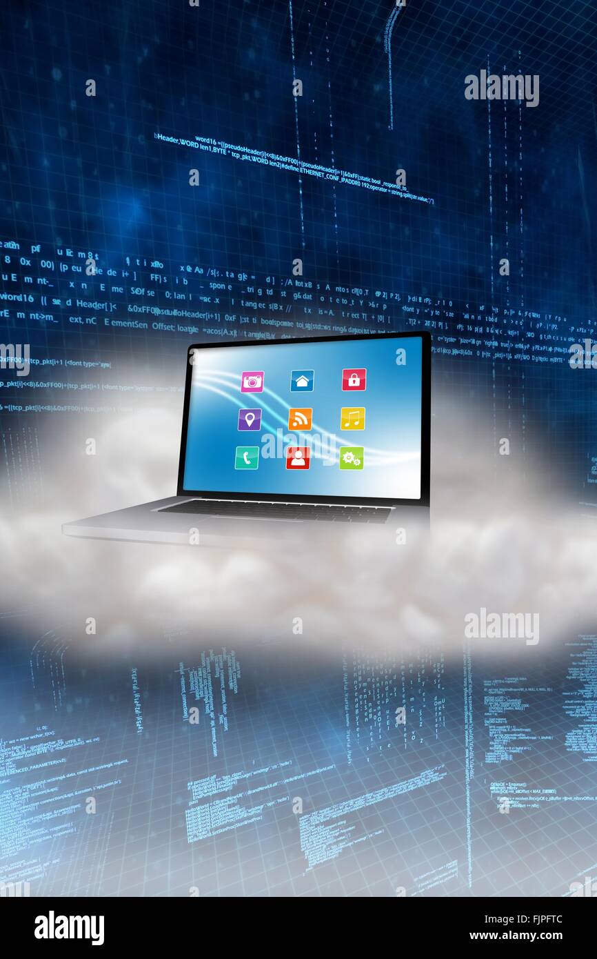 Laptop on cloud Stock Photo Alamy