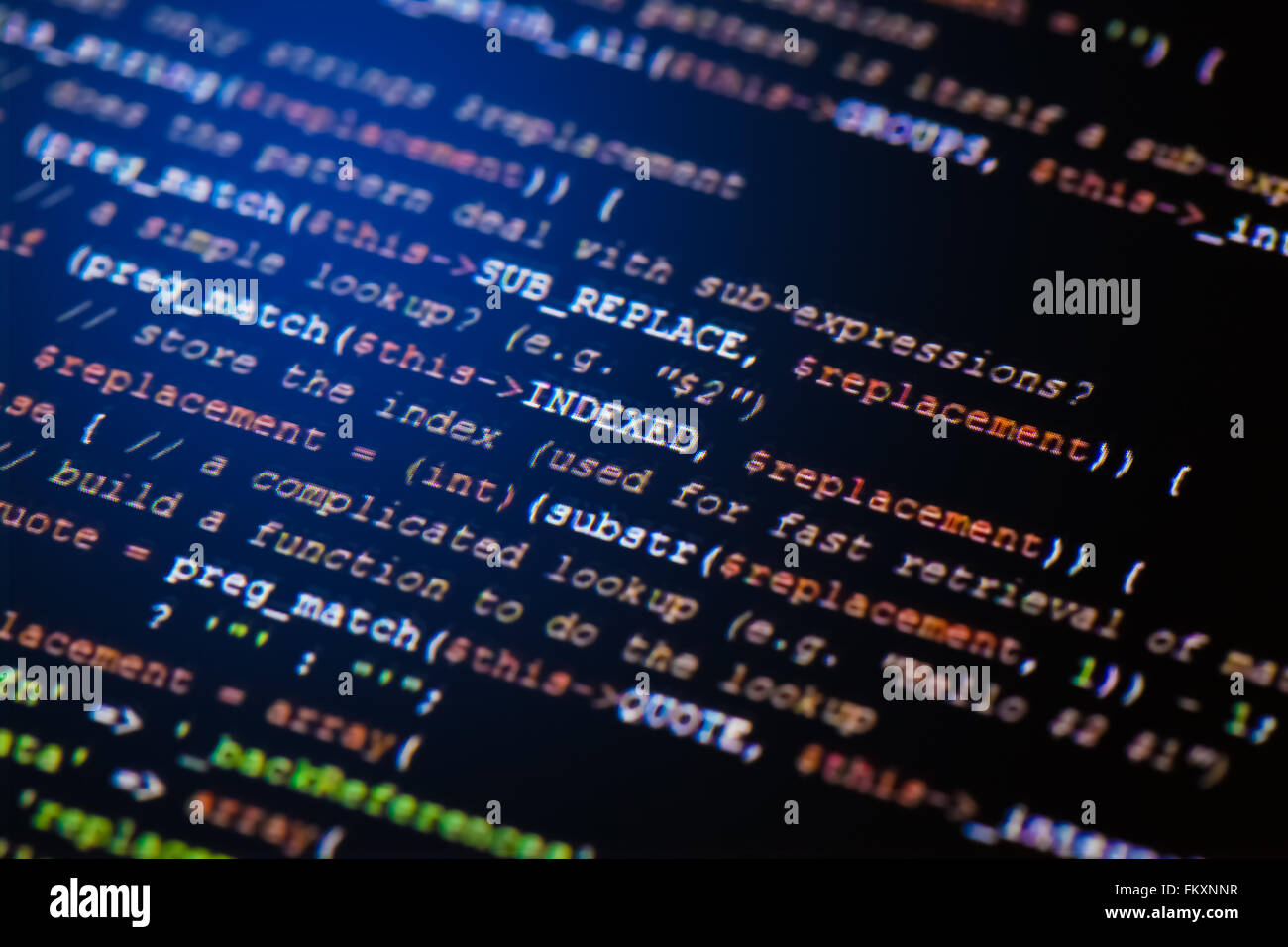 close up photograph of generic javascript code on computer monitor