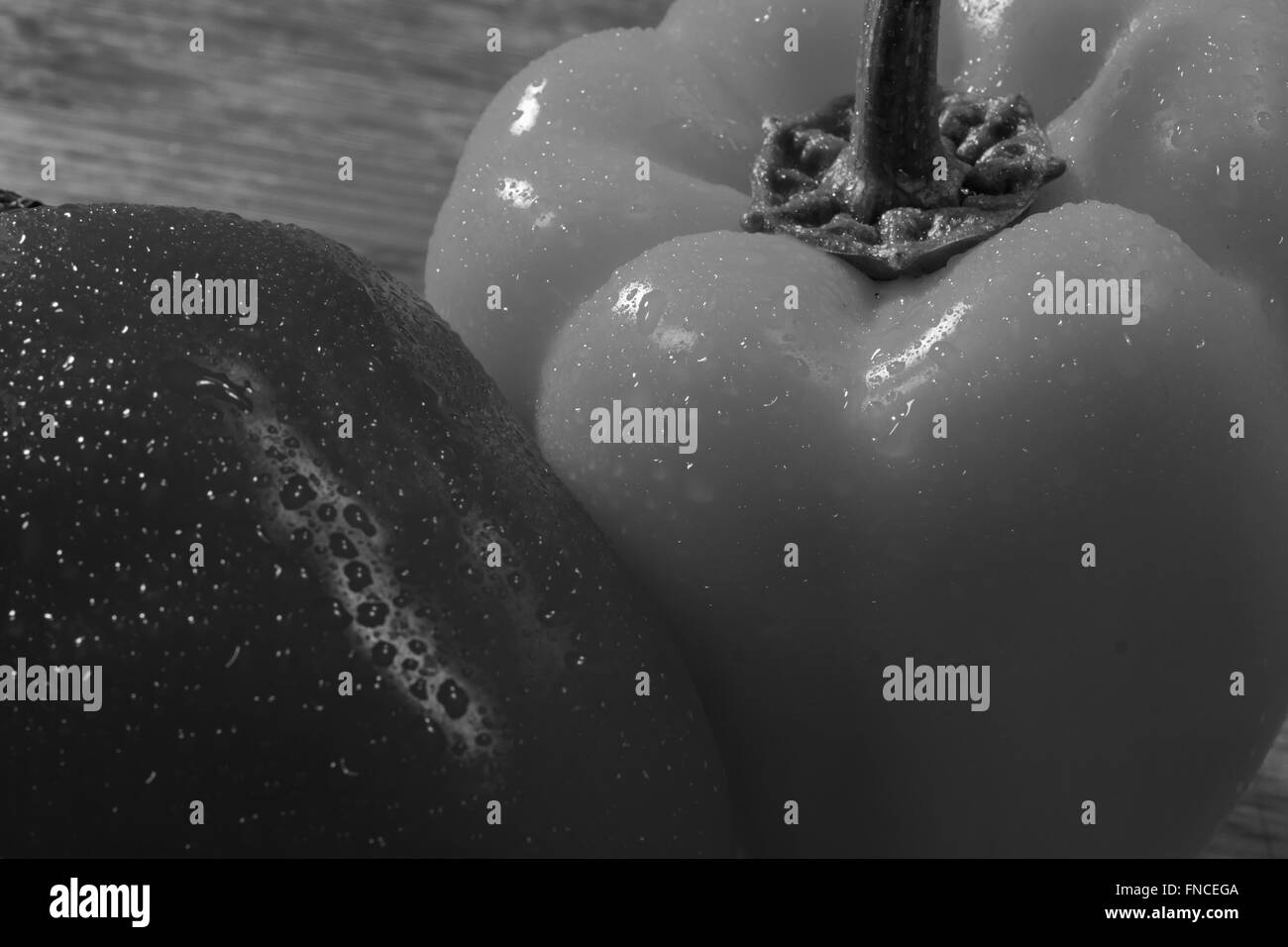 Bell pepper peppers vegetables Black and White Stock Photos & Images