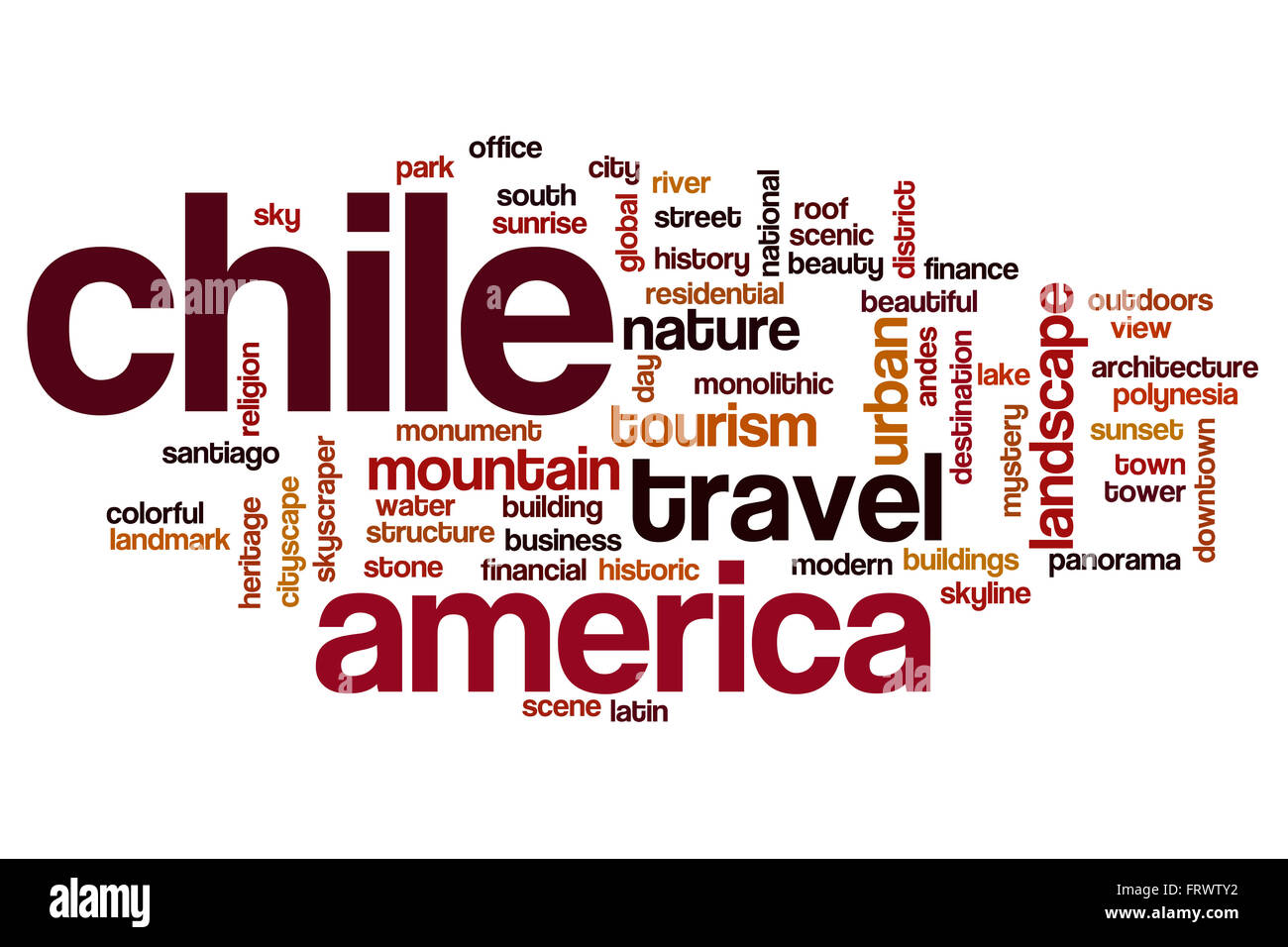 Chile word cloud Stock Photo Alamy