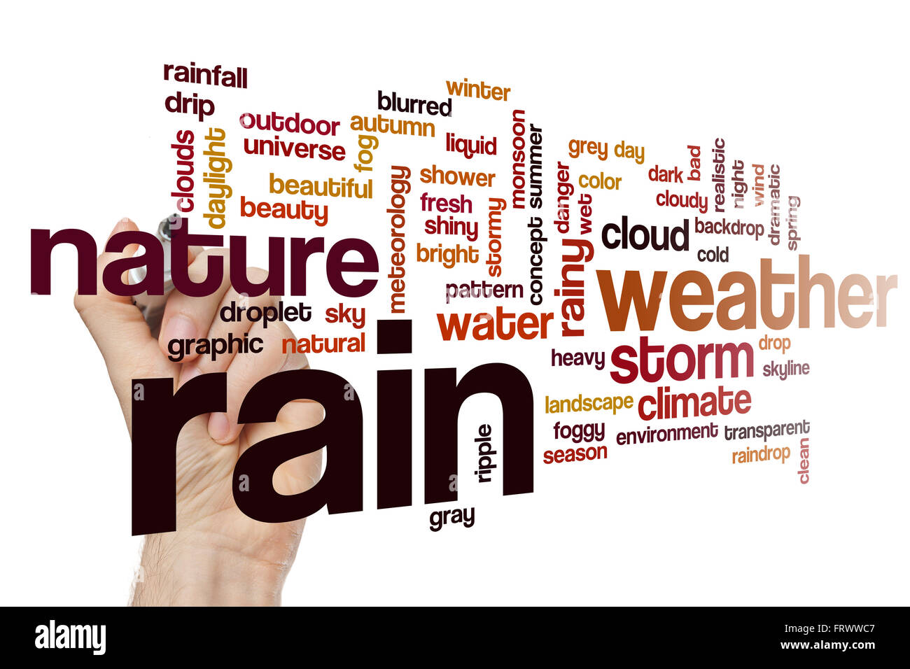 Rain word cloud Stock Photo Alamy