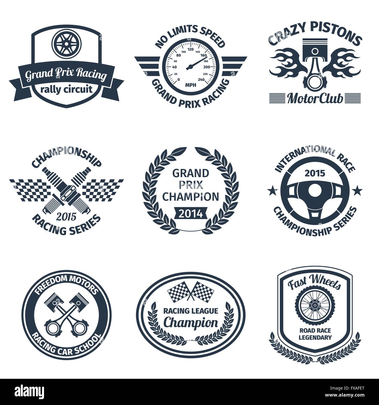 Racing emblems black Stock Vector Image & Art Alamy