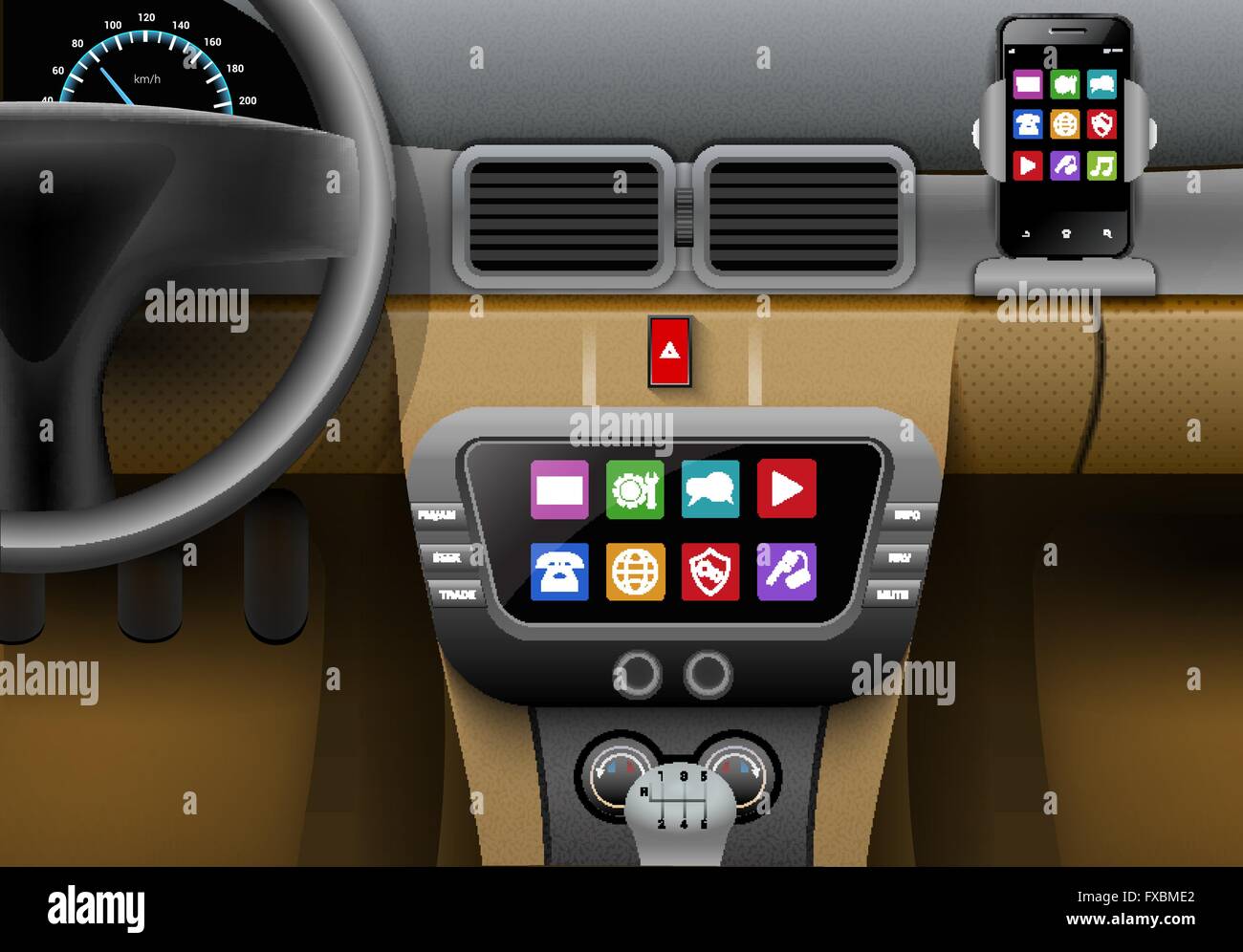 Car Multimedia System Stock Vector Image & Art Alamy