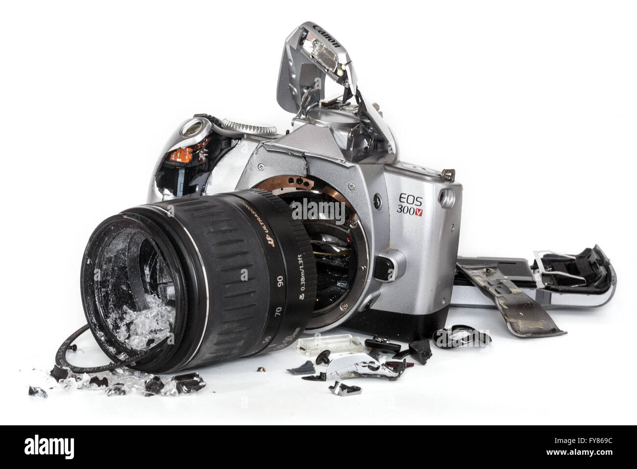 Smashed, broken Camera Stock Photo Alamy