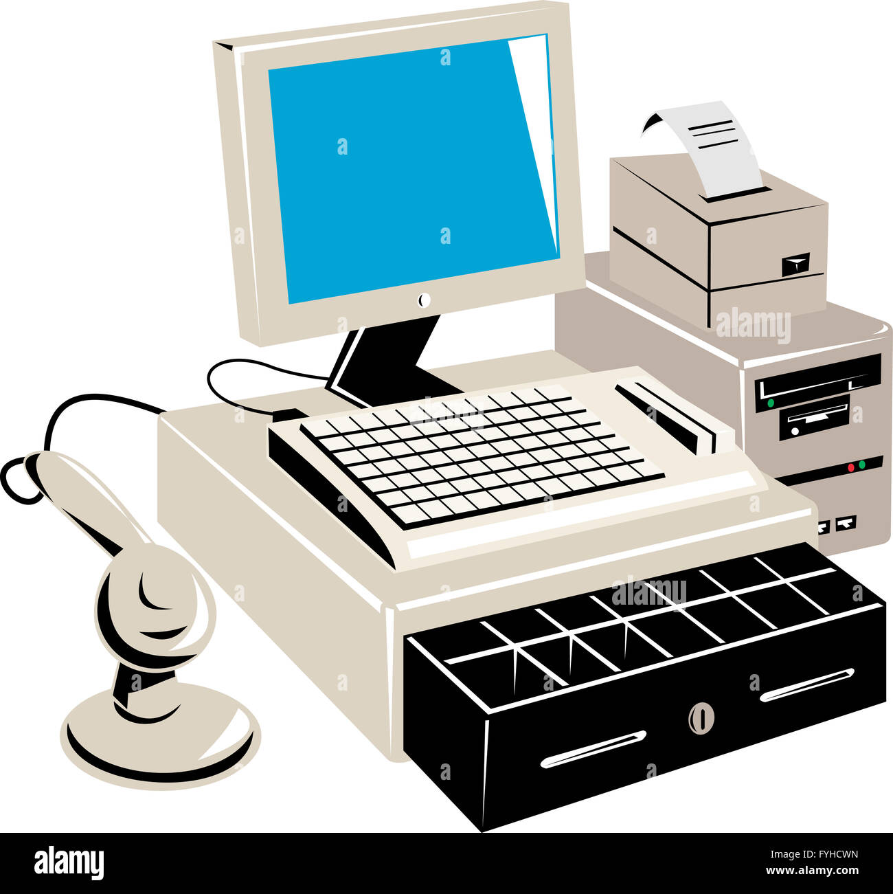 Computer Cash Register Stock Photo Alamy