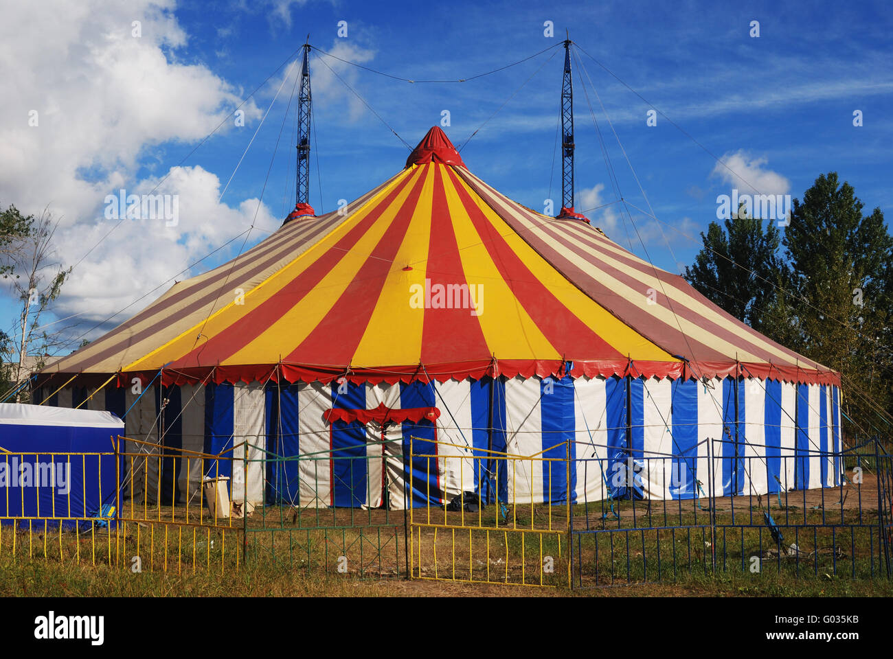 striped circus tent Stock Photo Alamy