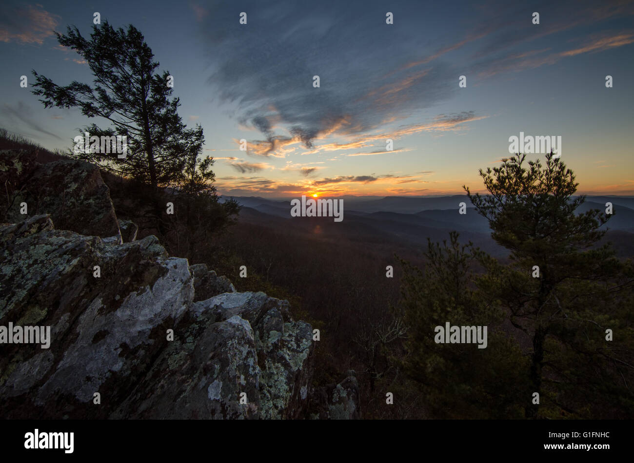 Sunset at Point Overlook Stock Photo Alamy