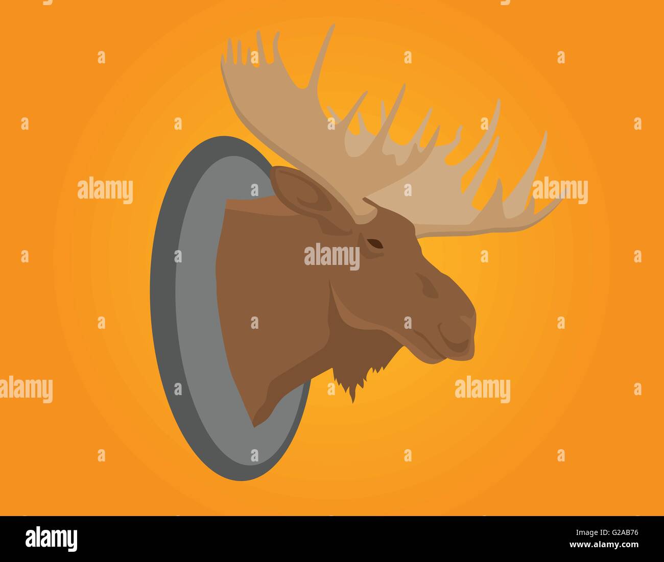 Moose head front Stock Vector Images Alamy