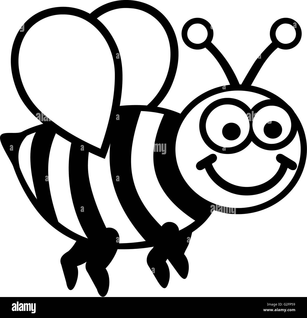 Cartoon bee Black and White Stock Photos & Images Alamy