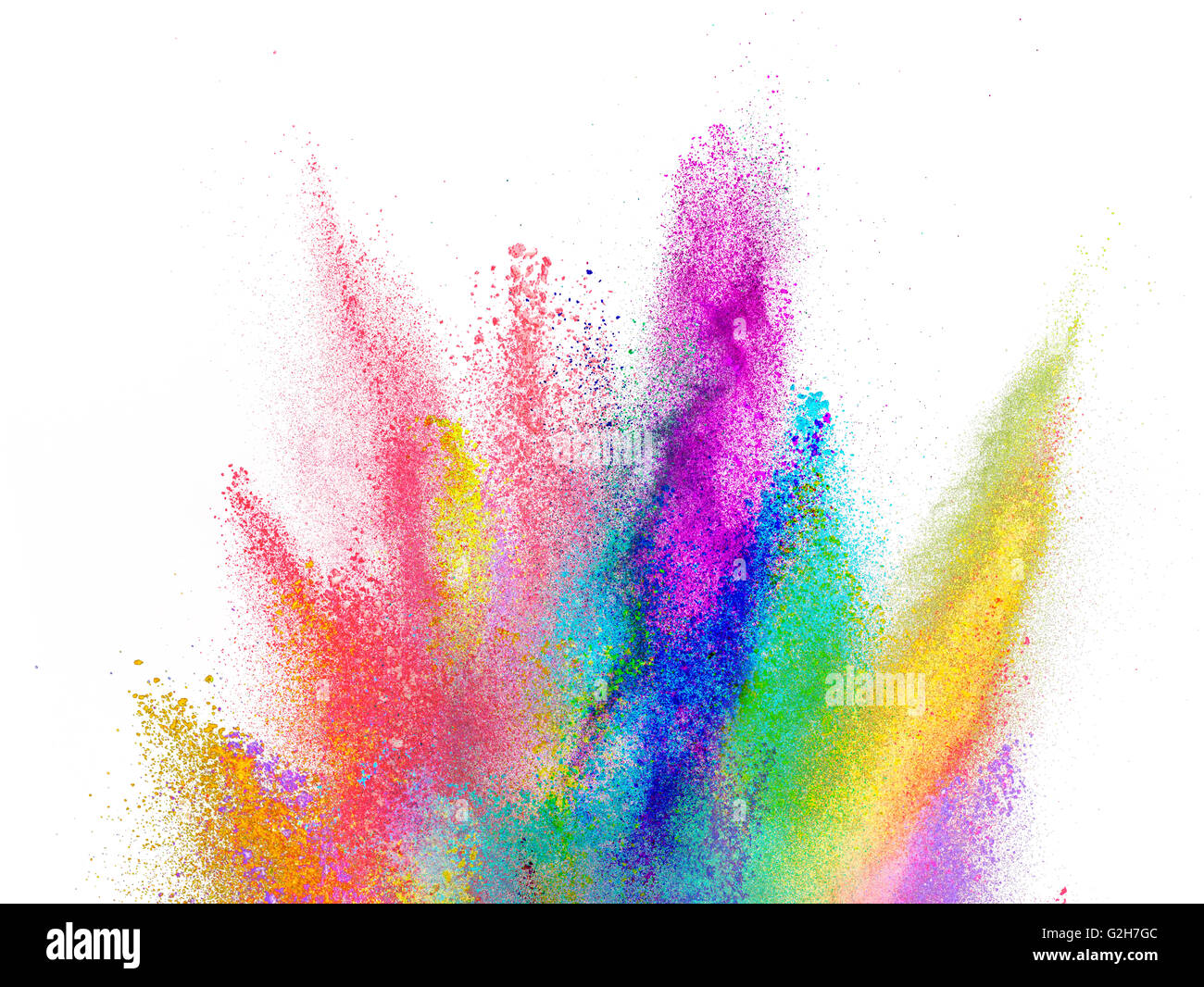 Colored exploding powder isolated on white background Stock Photo Alamy