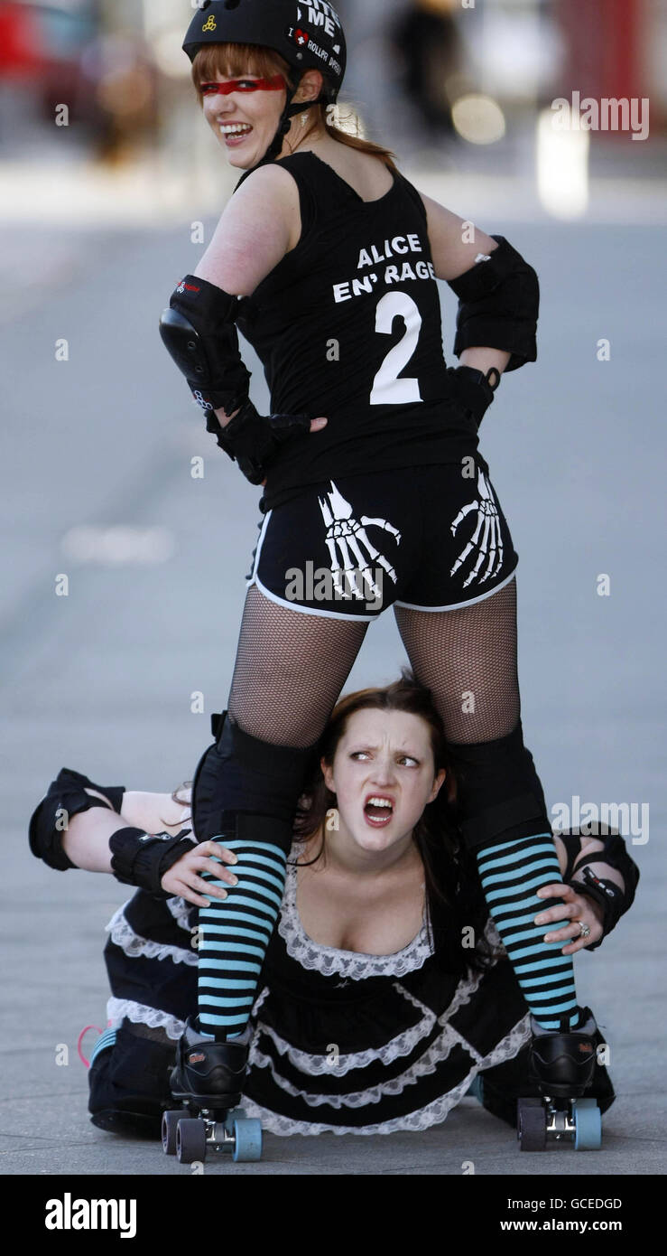 Roller derby league launch Stock Photo Alamy