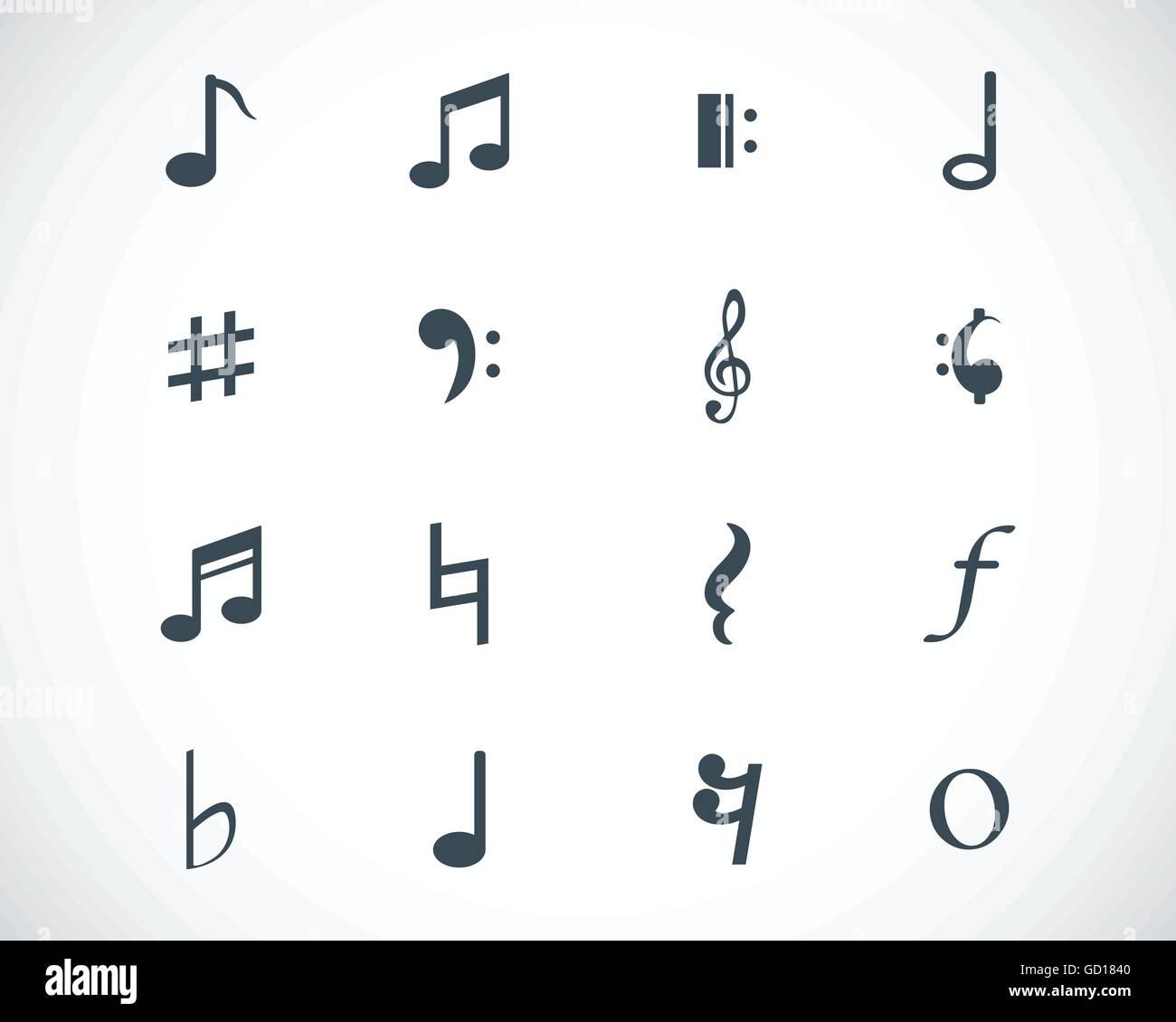 Vector black notes icons set Stock Vector Image & Art Alamy