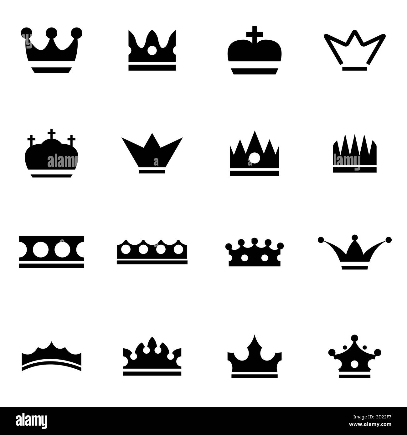 Crown icon Black and White Stock Photos & Images Alamy