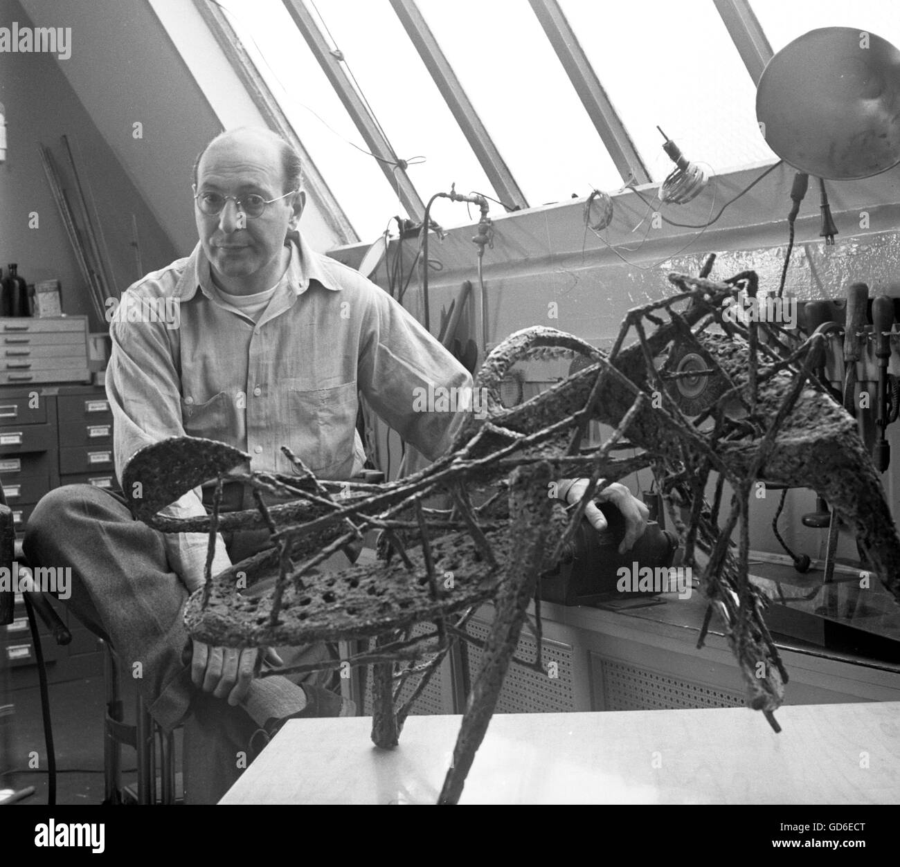 Herbert Ferber, sculptor, 1950 Stock Photo Alamy
