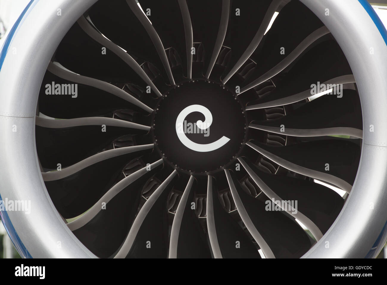 Jet engine rolls royce turbo fan blades close up casing hires stock