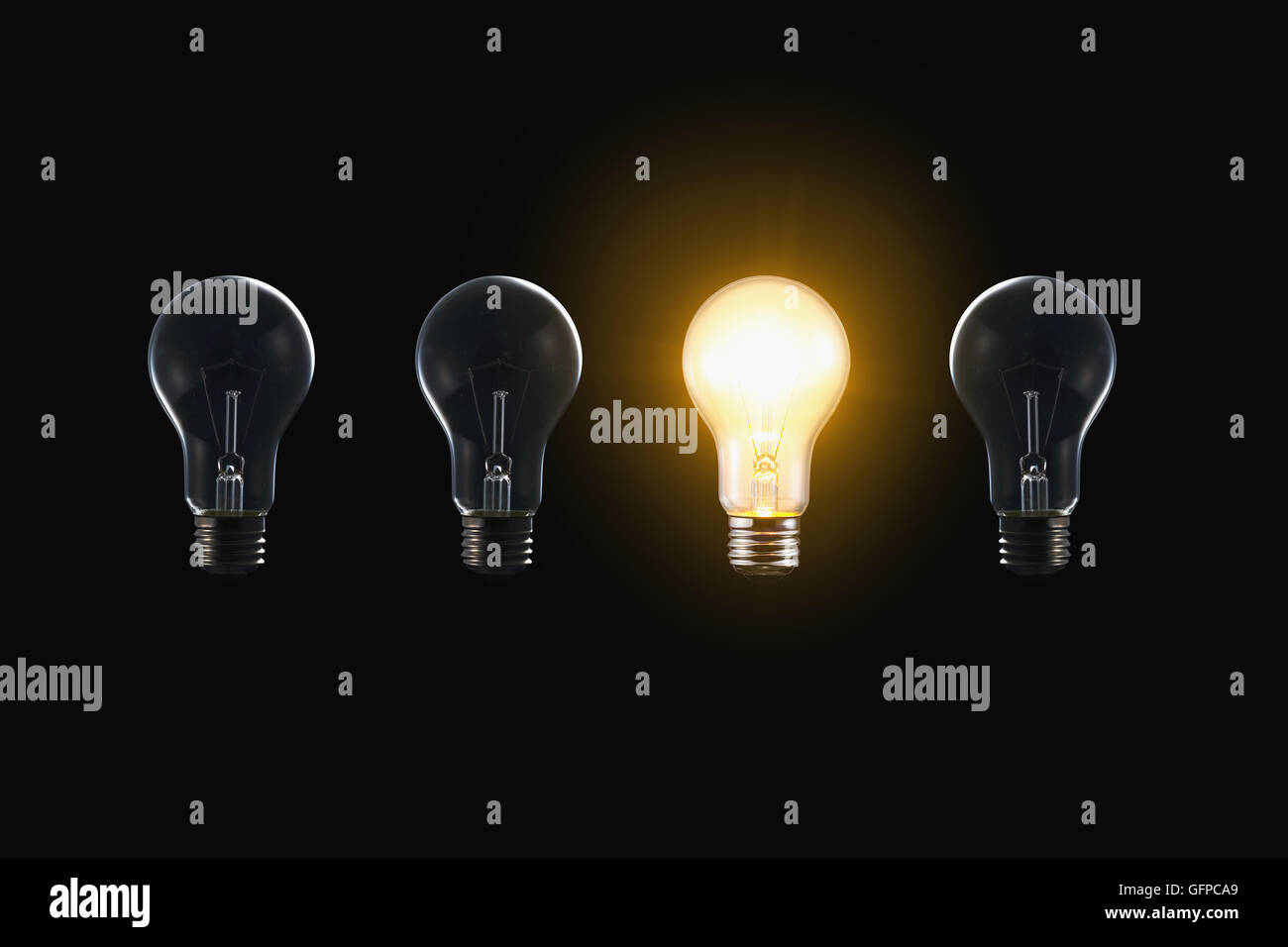 Shining light bulbs background hires stock photography and images Alamy
