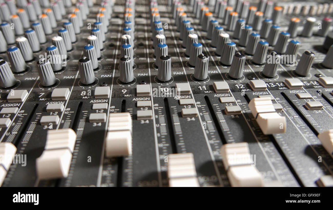 Mixing Board Faders and Knobs Stock Photo Alamy