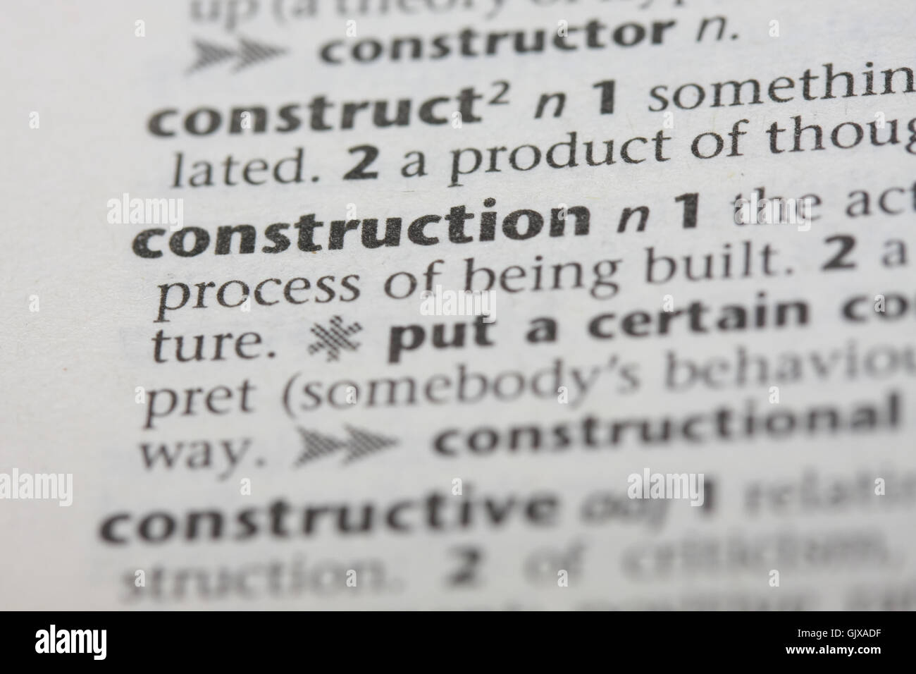 Construction work dictionary definition Stock Photo Alamy