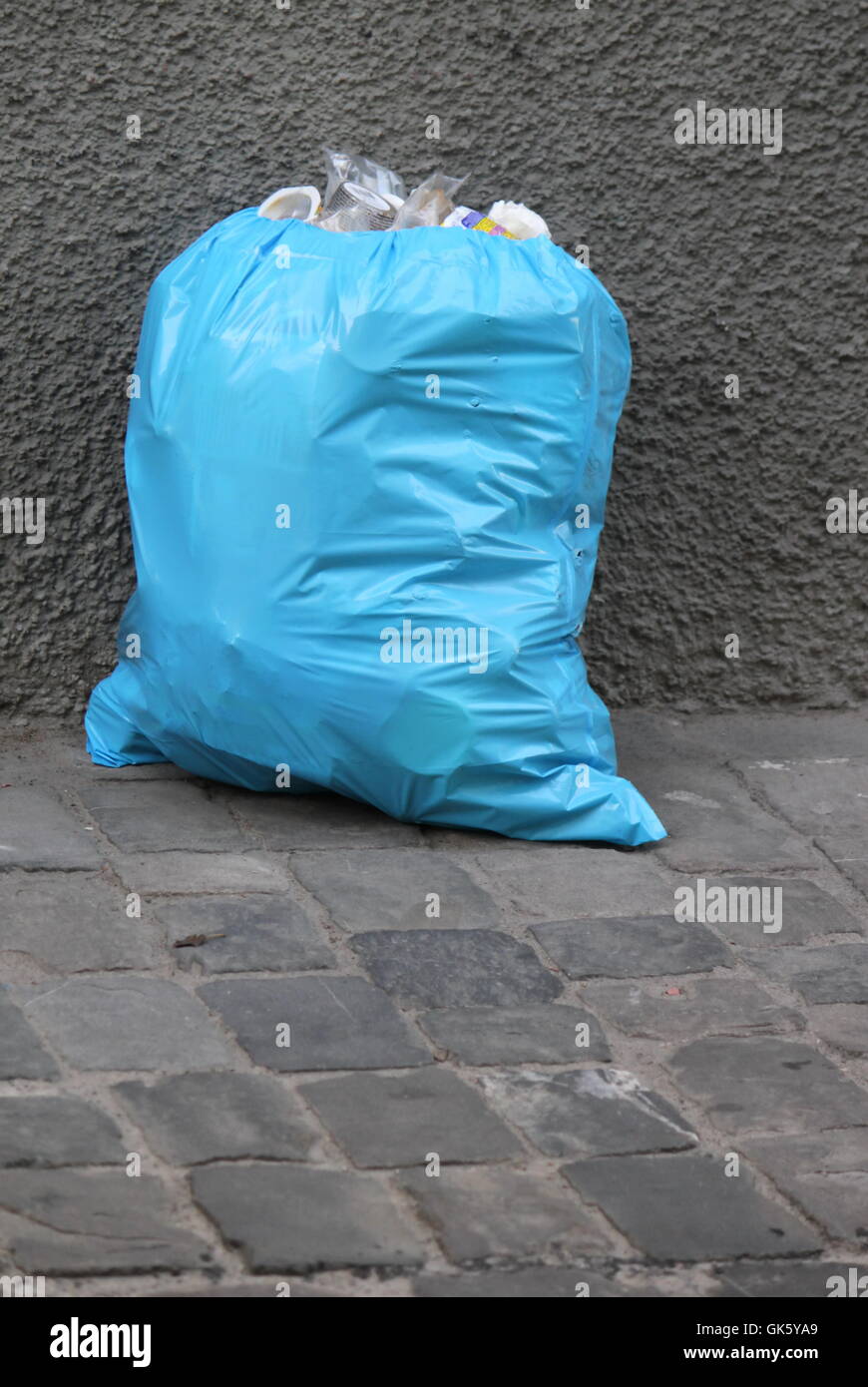 Blue garbage pack Stock Photo Alamy