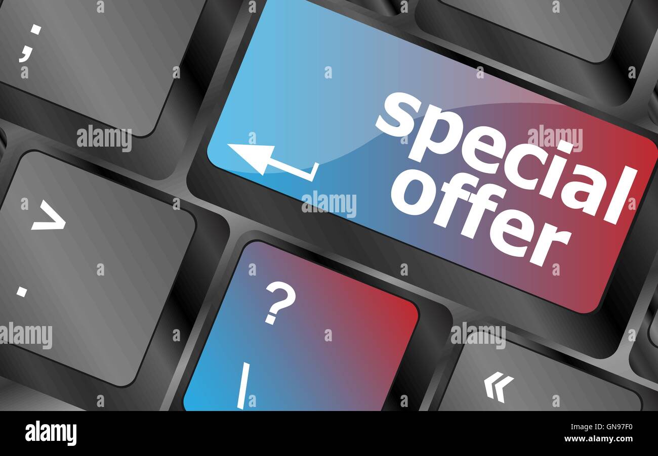 special offer button on computer keyboard keys vector, keyboard keys