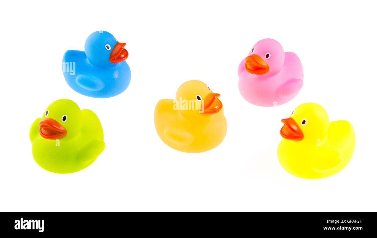 Rubber ducks isolated Stock Photo Alamy