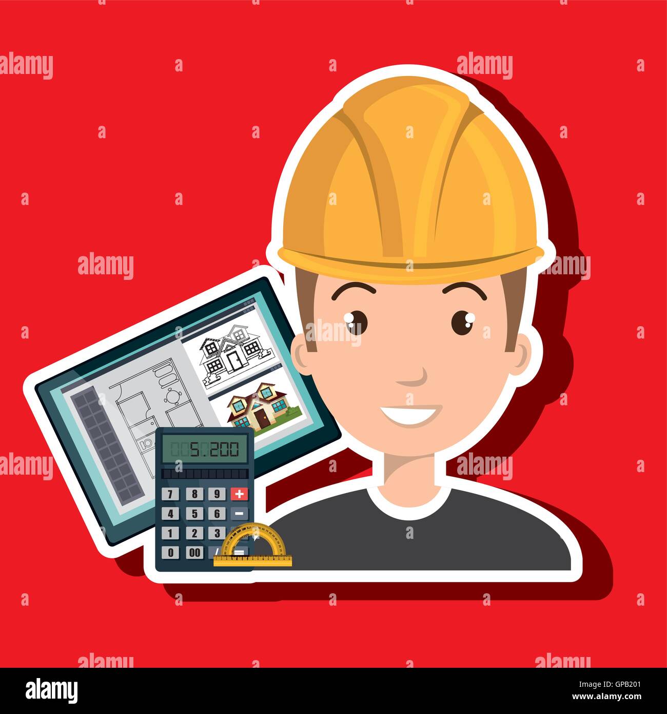 man architect protractor calculator Stock Vector Image & Art Alamy