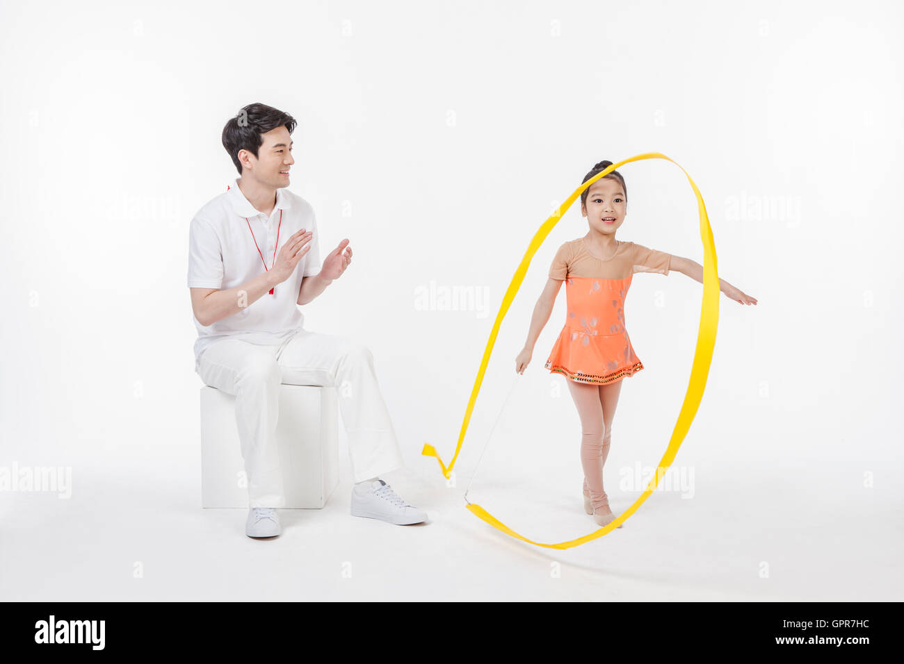 Teaching rhythmic gymnastics Stock Photo Alamy