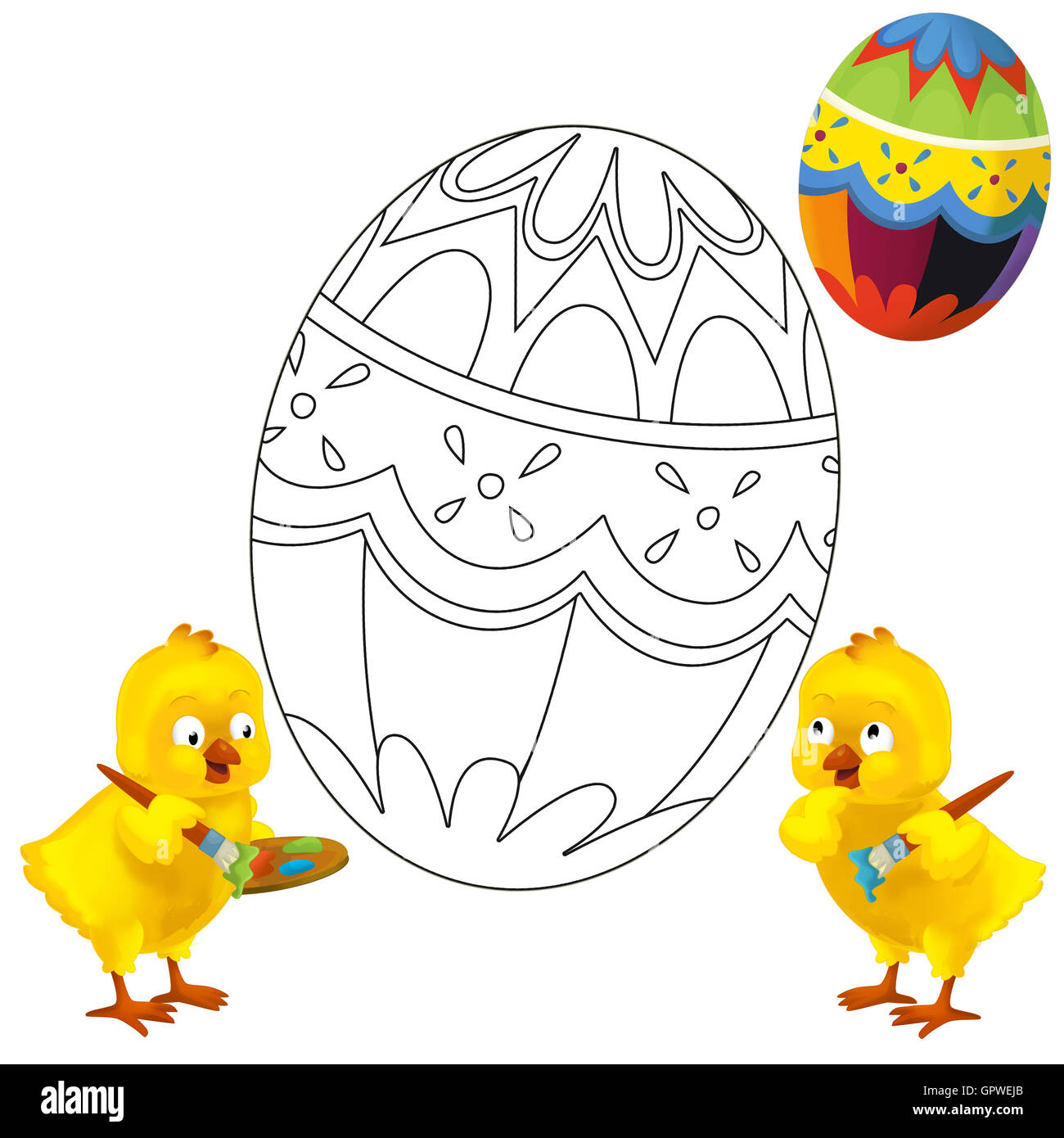 The coloring plate easter Stock Photo Alamy