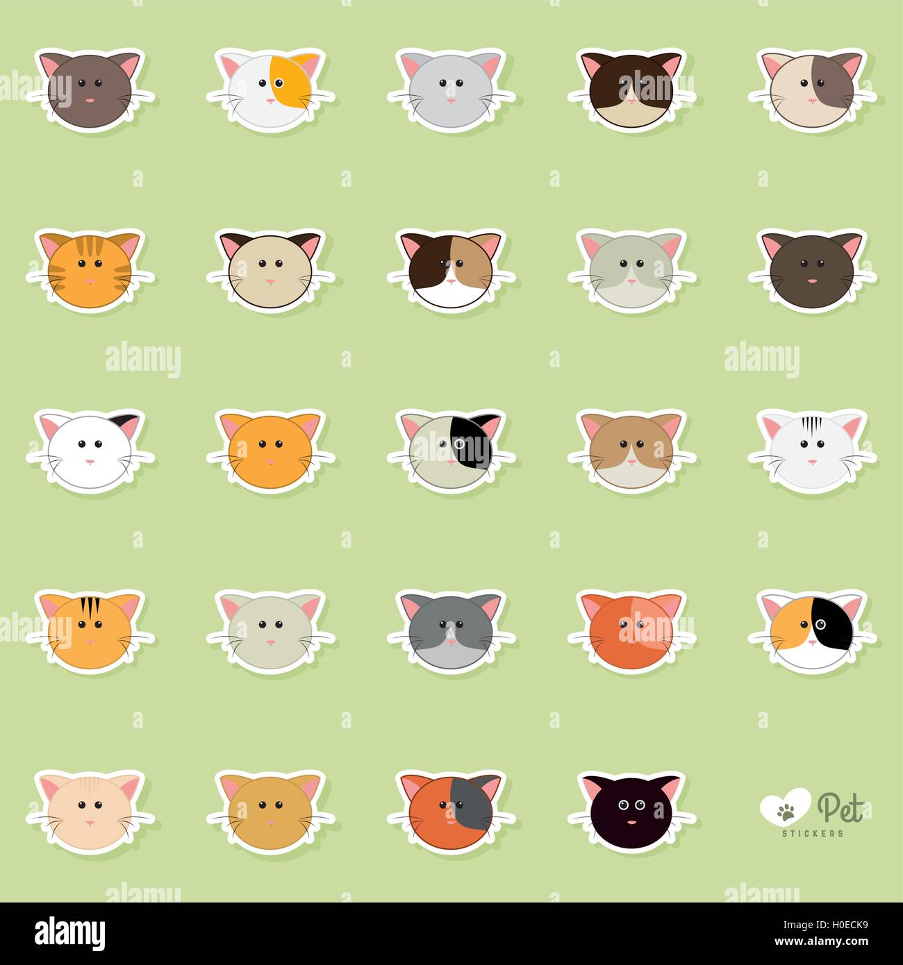 Cute cats Faces Stock Vector Image &amp; Art Alamy