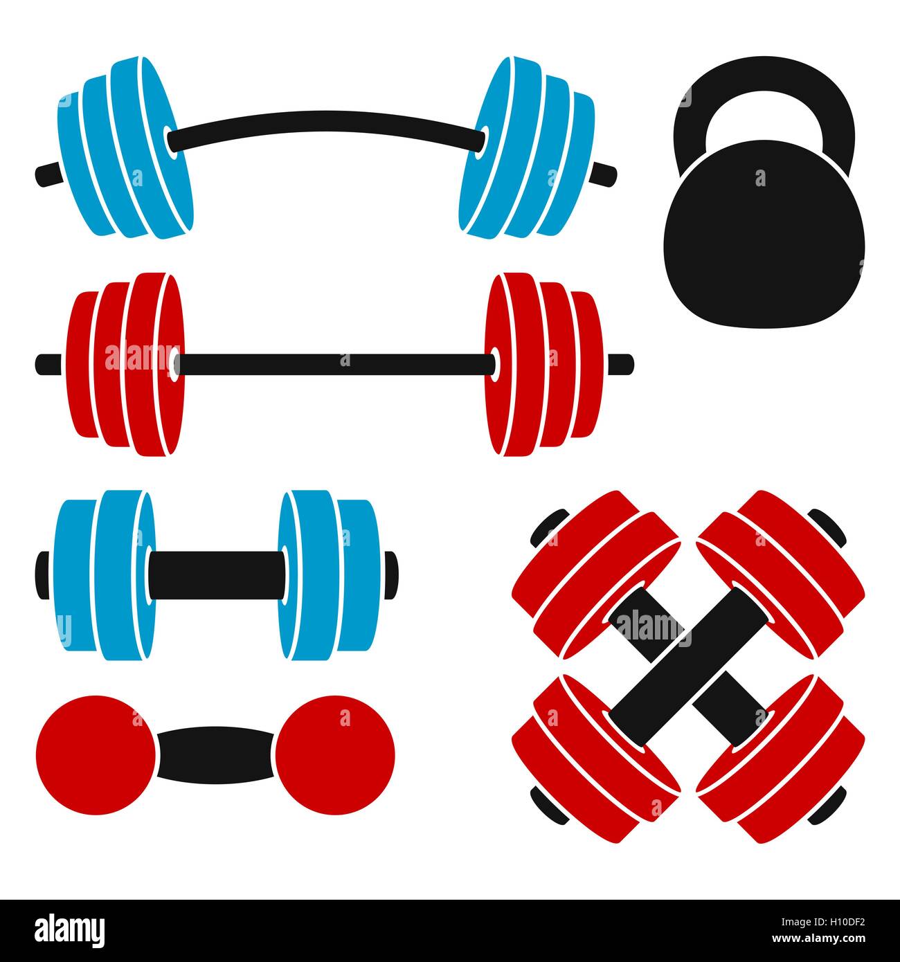 Dumbbell weights weight gym barbell exercise sport hires stock