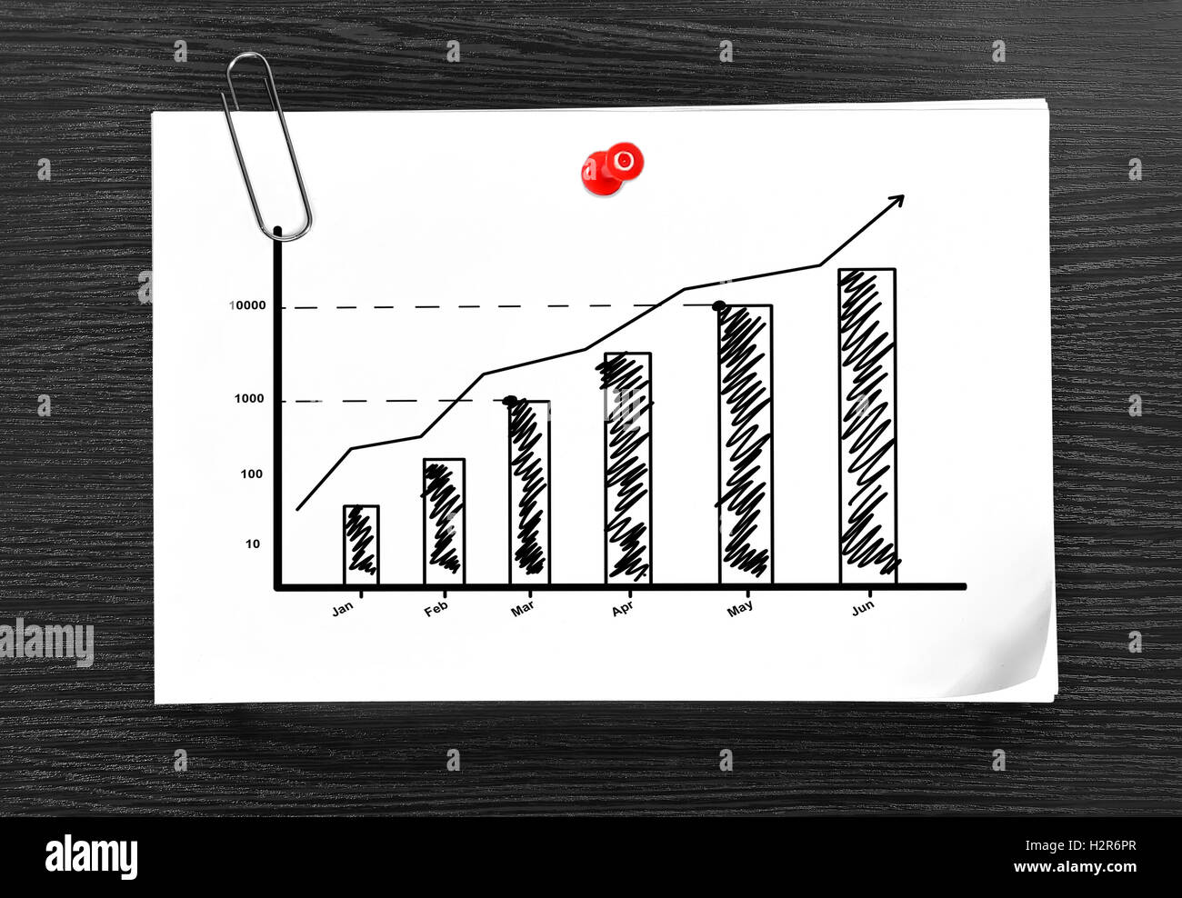paper with drawing chart Stock Photo Alamy