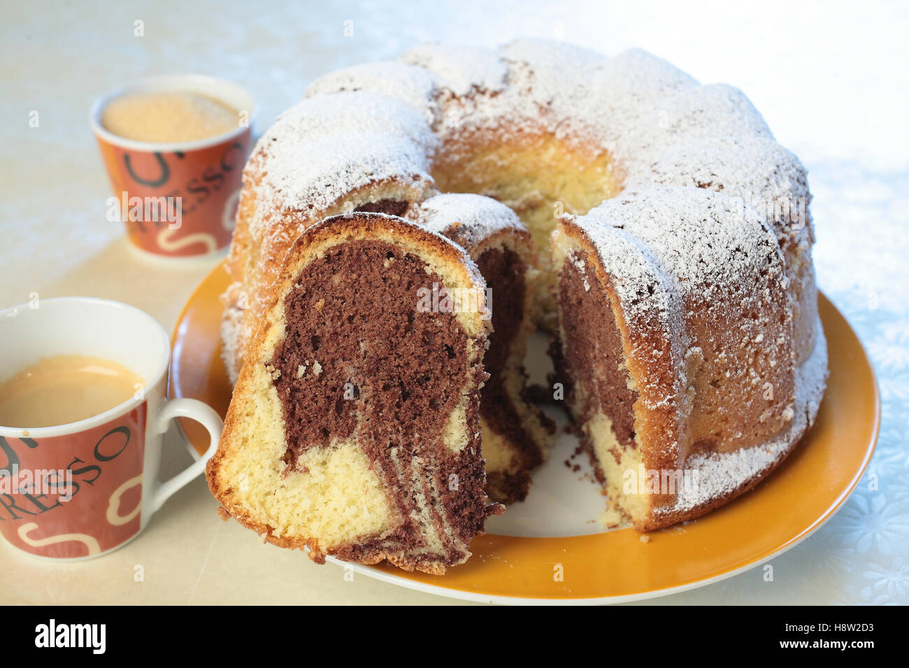 Marble ring cake Stock Photo Alamy