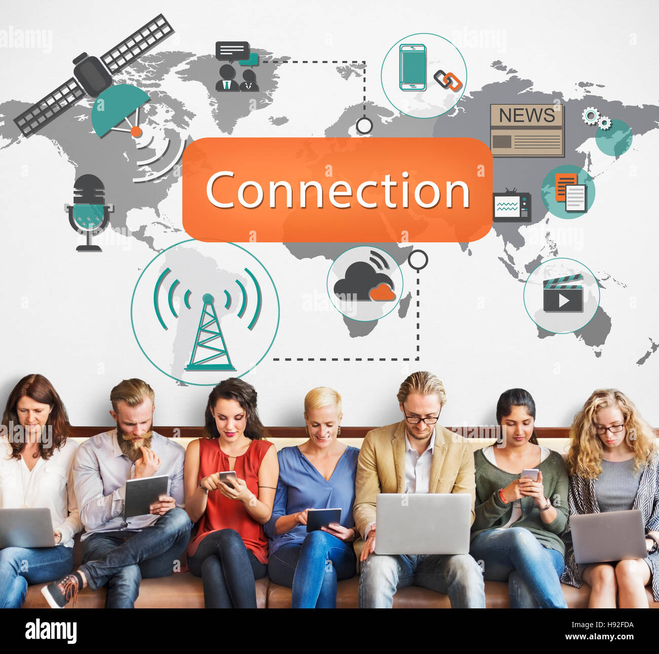 Connection Communication Interconnection Concept Stock Photo Alamy